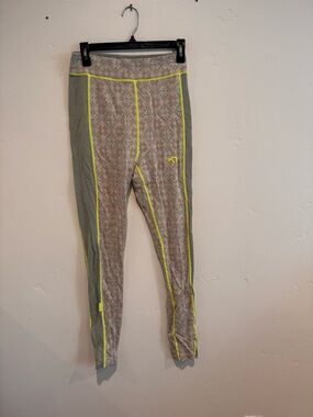 Kari Traa Light Sage Beanie with Neon Yellow Stitching base layer